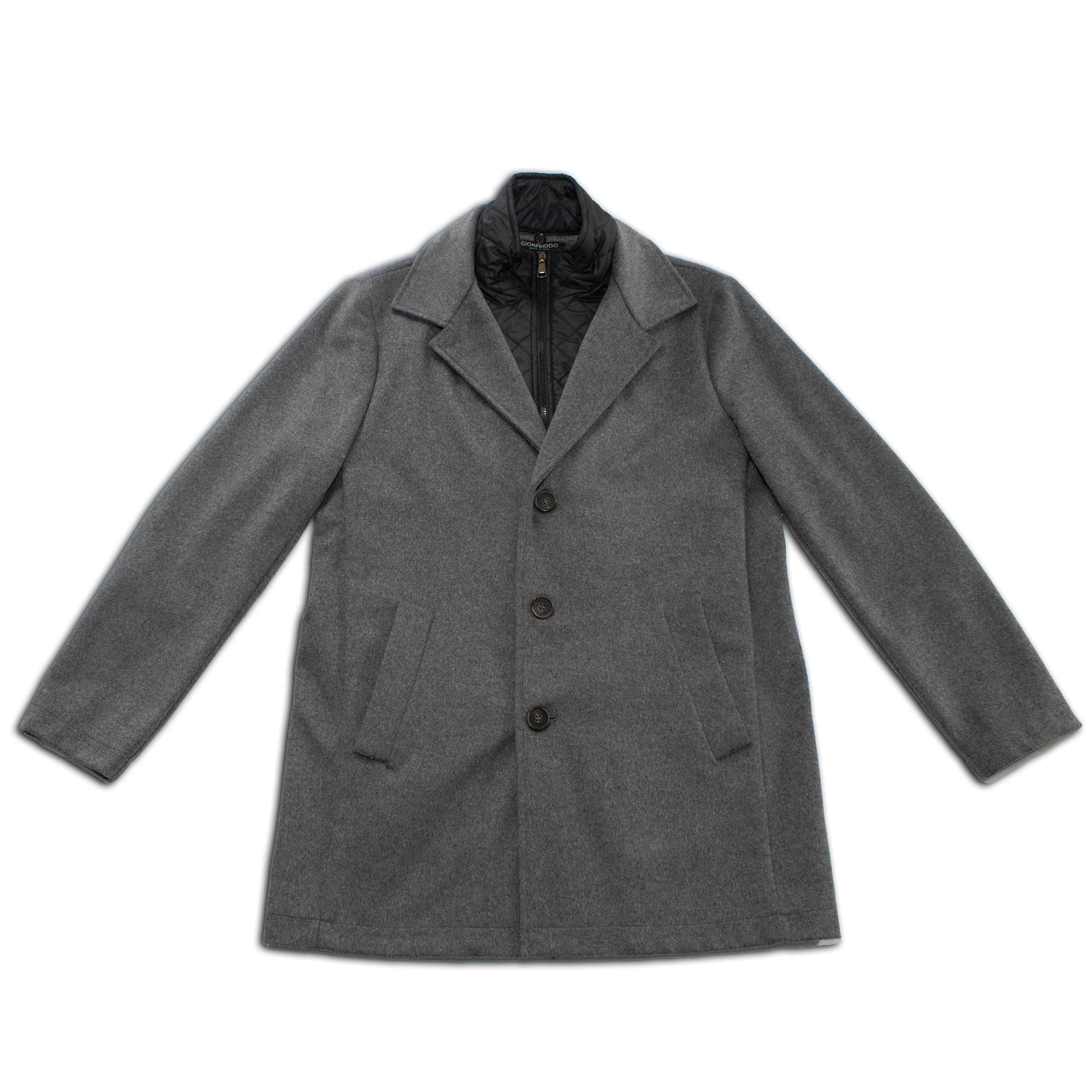 コルニエWOOL DOUBLE CLOTH PEA COAT TOP GRAY Vintage Copper Key Clothing Company XS 100% Wool Gray Pea